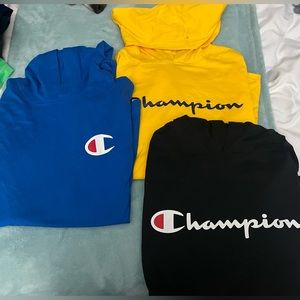 Lot of 3 Champion long sleeve shirts; worn once